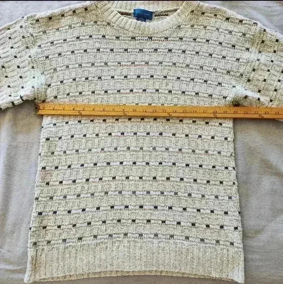 Towncraft Cotton Vingage Sweater With Multicolor Dark Tone Sqaure Pattern - Picture 6 of 9